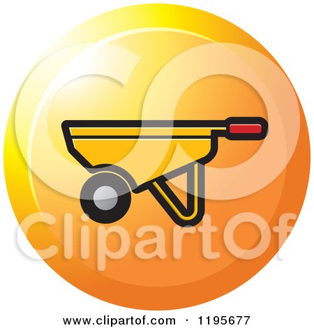 Clipart of a Round Wheelbarrow Tool Icon - Royalty Free Vector Illustration by Lal Perera