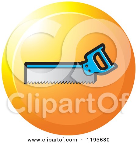 Clipart of a Round Back Saw Tool Icon - Royalty Free Vector Illustration by Lal Perera