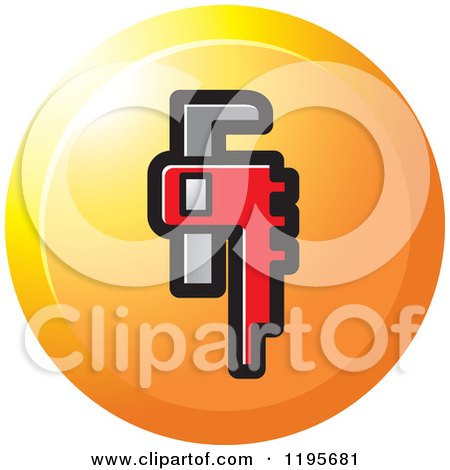 Clipart of a Round Adjustable Spanner Icon - Royalty Free Vector Illustration by Lal Perera
