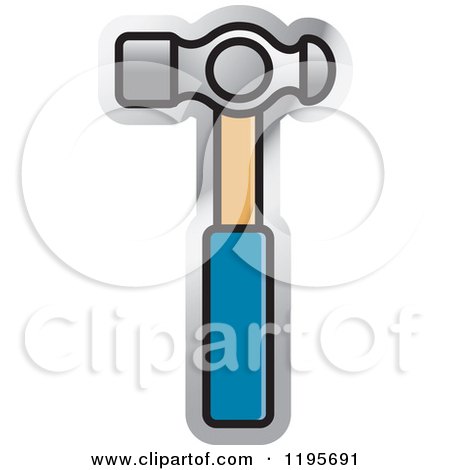 Clipart of a Ball Pein Hammer Tool Icon - Royalty Free Vector Illustration by Lal Perera