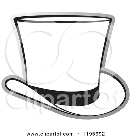 Clipart of a Grayscale Top Hat - Royalty Free Vector Illustration by Lal Perera