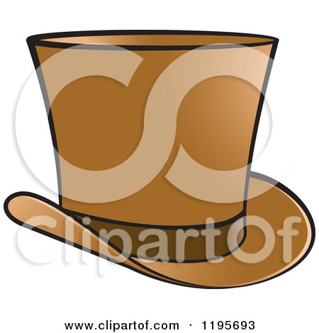 Clipart of a Brown Top Hat - Royalty Free Vector Illustration by Lal Perera