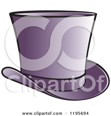 Clipart of a Purple Top Hat - Royalty Free Vector Illustration by Lal Perera