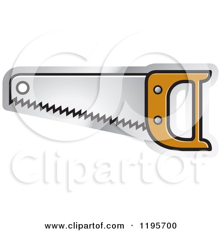 Clipart of a Wood Cutting Saw Tool Icon - Royalty Free Vector Illustration by Lal Perera