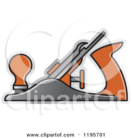 Clipart of a Woodworking Plane Tool Icon - Royalty Free Vector Illustration by Lal Perera