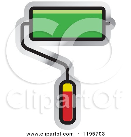 Clipart of a Paint Roller Tool Icon - Royalty Free Vector Illustration by Lal Perera