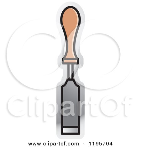 Clipart of a Chisel Tool Icon - Royalty Free Vector Illustration by Lal Perera