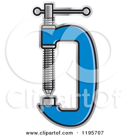 Clipart of a G Clamp Tool Icon - Royalty Free Vector Illustration by Lal Perera