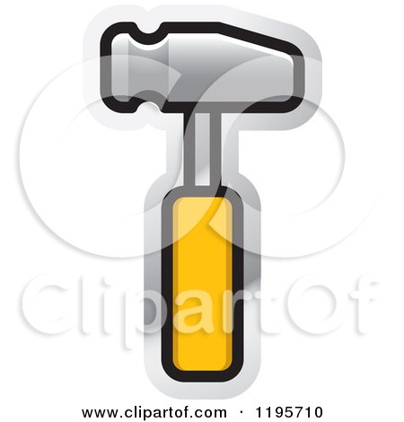 Clipart of a Hammer Tool Icon - Royalty Free Vector Illustration by Lal Perera