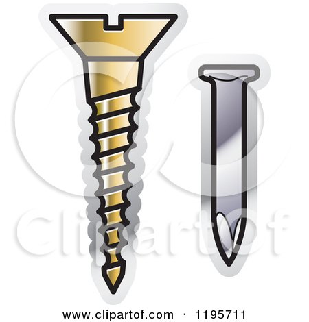 Clipart of a Screw and Nail Tool Icon - Royalty Free Vector Illustration by Lal Perera
