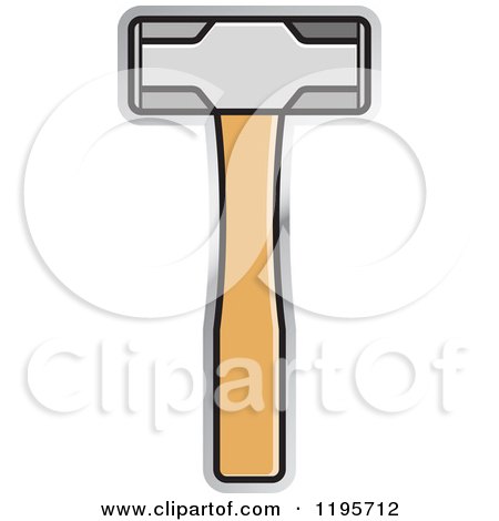 Clipart of a Sledge Hammer Tool Icon - Royalty Free Vector Illustration by Lal Perera