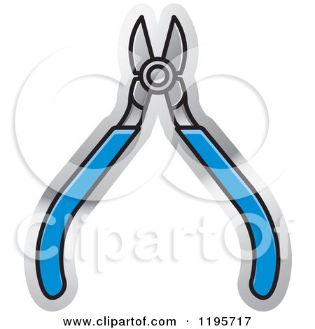 Clipart of a Wire Cutters Tool Icon - Royalty Free Vector Illustration by Lal Perera