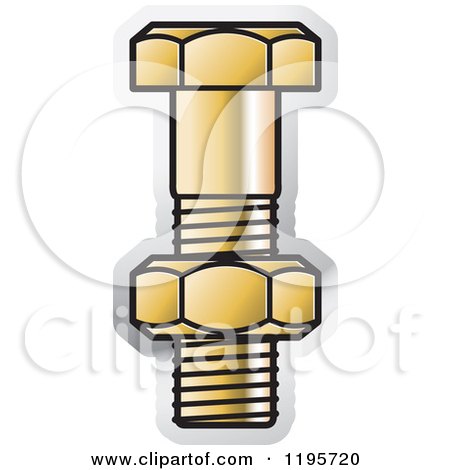 Clipart of a Bolt and Nut Tool Icon - Royalty Free Vector Illustration by Lal Perera