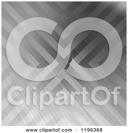 Clipart of Grayscale Chevron Lines Forming an X on Brushed Metal - Royalty Free CGI Illustration by Arena Creative