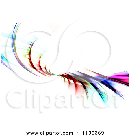 Clipart of a Colorful Abstract Fractal Spiraling over White - Royalty Free CGI Illustration by Arena Creative