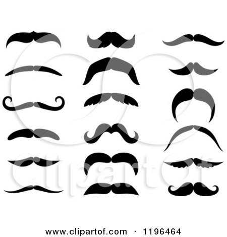 Clipart of Black Moustaches 2 - Royalty Free Vector Illustration by Vector Tradition SM