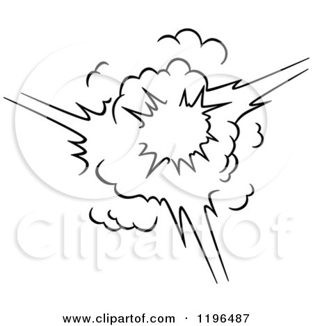 Clipart of a Black and White Comic Burst Explosion or Poof 16 - Royalty Free Vector Illustration by Vector Tradition SM