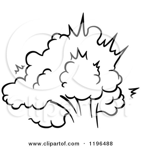 Clipart of a Black and White Comic Burst Explosion or Poof 17 - Royalty Free Vector Illustration by Vector Tradition SM