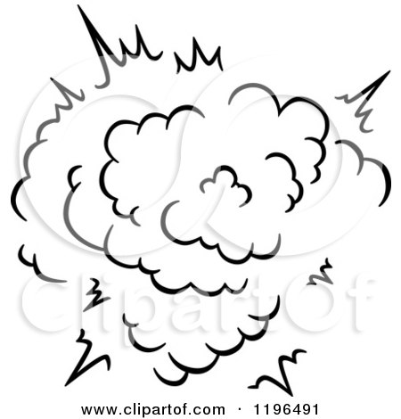 Clipart of a Black and White Comic Burst Explosion or Poof 18 - Royalty Free Vector Illustration by Vector Tradition SM