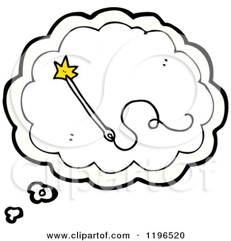 Cartoon of a Magic Wand in a Thinking Bubble - Royalty Free Vector Illustration by lineartestpilot