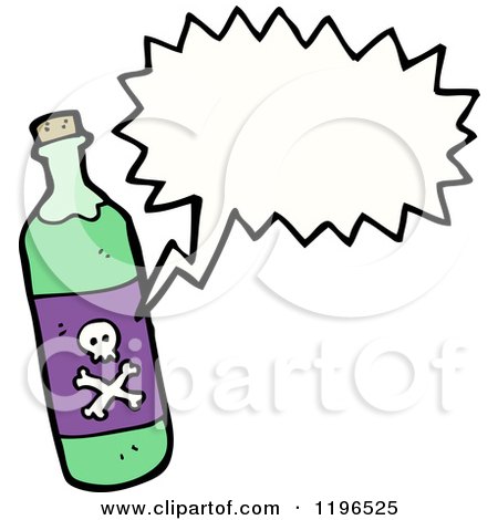 Cartoon of a Bottle of Poison Speaking - Royalty Free Vector Illustration by lineartestpilot