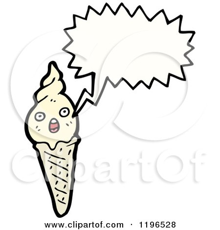 Cartoon of an Ice Cream Cone Speaking - Royalty Free Vector Illustration by lineartestpilot