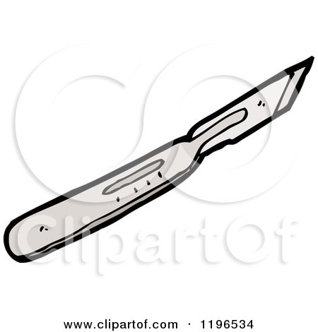Cartoon of an Exacto Knife - Royalty Free Vector Illustration by lineartestpilot
