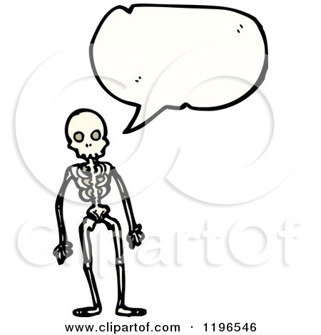 Cartoon of a Skeleton Speaking - Royalty Free Vector Illustration by lineartestpilot