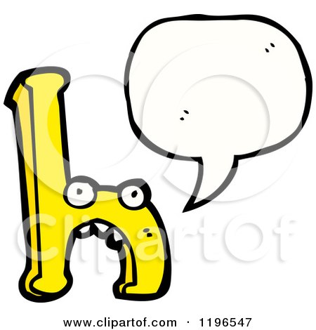 Cartoon of a Letter H Speaking - Royalty Free Vector Illustration by lineartestpilot