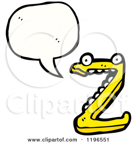 Cartoon of a Letter Z Speaking - Royalty Free Vector Illustration by lineartestpilot