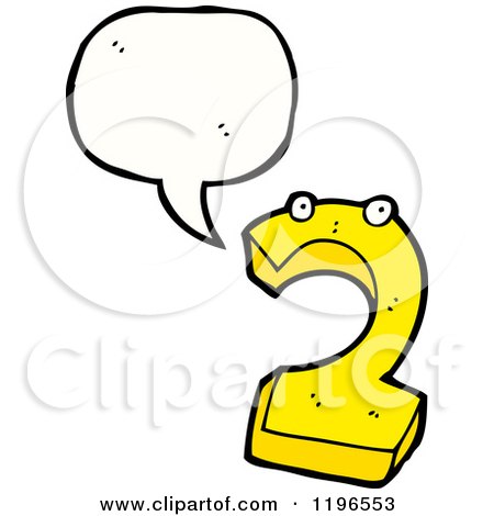 Cartoon of a Number 2 Speaking - Royalty Free Vector Illustration by lineartestpilot