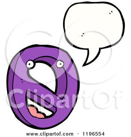 Cartoon of a Number 0 Speaking - Royalty Free Vector Illustration by lineartestpilot