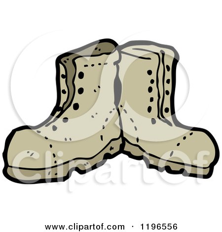 Cartoon of Leather Boots - Royalty Free Vector Illustration by lineartestpilot