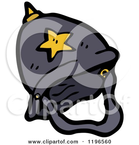 Cartoon of a Police Helmet - Royalty Free Vector Illustration by lineartestpilot