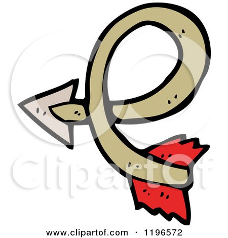 Cartoon of a Bent Arrow - Royalty Free Vector Illustration by lineartestpilot