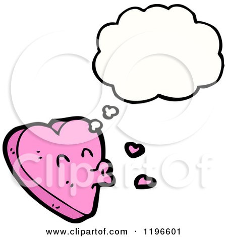 Cartoon of a Heart Thinking - Royalty Free Vector Illustration by lineartestpilot