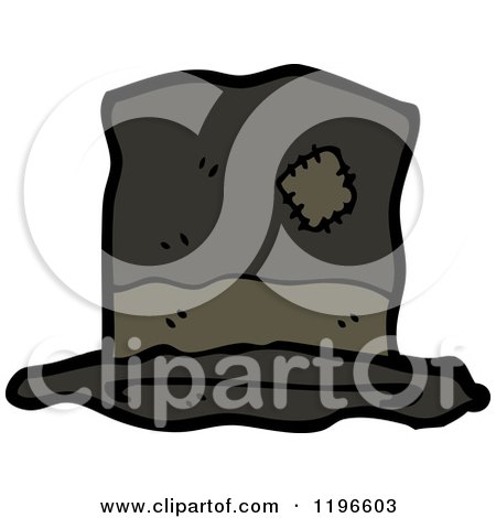Cartoon of a Hobo's Hat - Royalty Free Vector Illustration by lineartestpilot