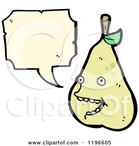 Cartoon of a Pear Speaking - Royalty Free Vector Illustration by lineartestpilot