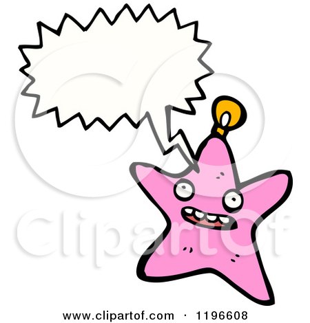 Cartoon of a Pink Star Ornament Speaking - Royalty Free Vector Illustration by lineartestpilot