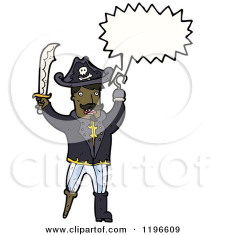 Cartoon of a Speaking Pirate - Royalty Free Vector Illustration by lineartestpilot