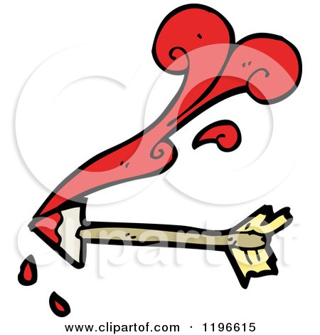 Cartoon of an Bloody Arrow - Royalty Free Vector Illustration by lineartestpilot