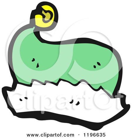 Cartoon of an Elves Cap - Royalty Free Vector Illustration by lineartestpilot