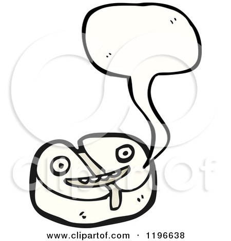 Cartoon of a Flathead Screw Speaking - Royalty Free Vector Illustration by lineartestpilot