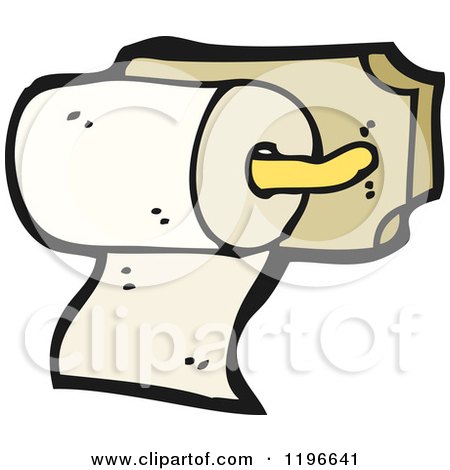 Cartoon of a Roll of Toilet Paper - Royalty Free Vector Illustration by lineartestpilot