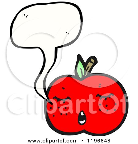 Cartoon of a Tomato Speaking - Royalty Free Vector Illustration by lineartestpilot