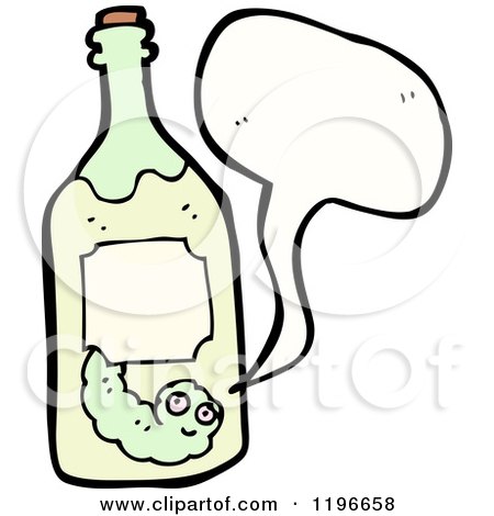 Cartoon of a Tequilla Worm Speaking - Royalty Free Vector Illustration by lineartestpilot