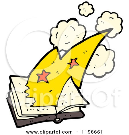 Cartoon of a Magic Book - Royalty Free Vector Illustration by lineartestpilot