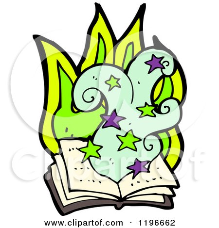 Cartoon of a Magic Book - Royalty Free Vector Illustration by lineartestpilot