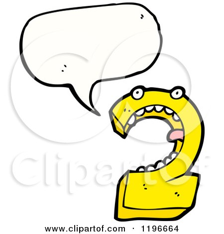 Cartoon of a Number 2 Speaking - Royalty Free Vector Illustration by lineartestpilot