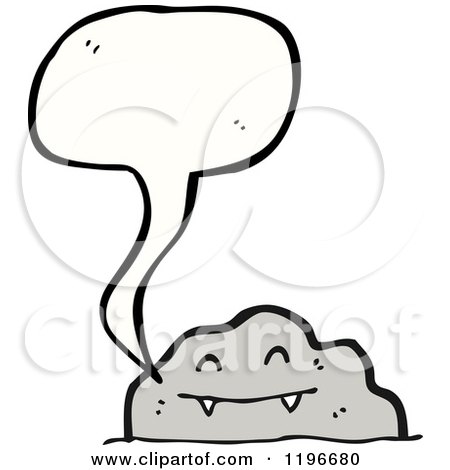 Cartoon of a Rock Speaking - Royalty Free Vector Illustration by lineartestpilot